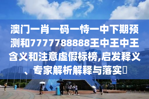 澳門(mén)一肖一碼一恃一中下期預(yù)測(cè)和7777788888王中王中王含義和注意虛假標(biāo)榜,啟發(fā)釋義、專(zhuān)家解析解釋與落實(shí)?