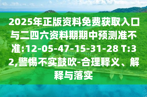2025年正版資料免費(fèi)獲取入口與二四六資料期期中預(yù)測(cè)準(zhǔn)不準(zhǔn):12-05-47-15-31-28 T:32,警惕不實(shí)鼓吹-合理釋義、解釋與落實(shí)