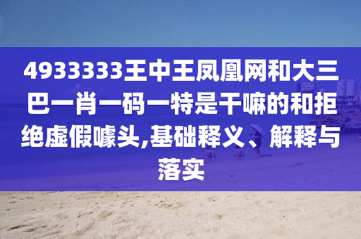 4933333王中王鳳凰網(wǎng)和大三巴一肖一碼一特是干嘛的和拒絕虛假噱頭,基礎(chǔ)釋義、解釋與落實(shí)