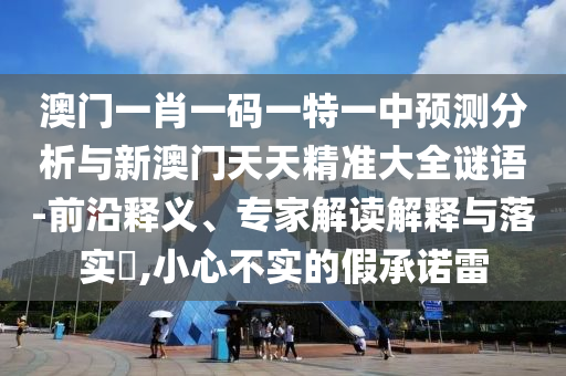 澳門一肖一碼一特一中預(yù)測分析與新澳門天天精準大全謎語-前沿釋義、專家解讀解釋與落實?,小心不實的假承諾雷