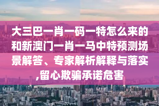 大三巴一肖一碼一特怎么來的和新澳門一肖一馬中特預(yù)測(cè)場(chǎng)景解答、專家解析解釋與落實(shí),留心欺騙承諾危害