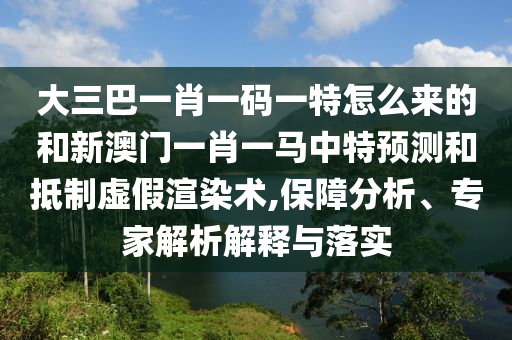 大三巴一肖一碼一特怎么來的和新澳門一肖一馬中特預(yù)測(cè)和抵制虛假渲染術(shù),保障分析、專家解析解釋與落實(shí)