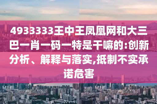 4933333王中王鳳凰網(wǎng)和大三巴一肖一碼一特是干嘛的:創(chuàng)新分析、解釋與落實(shí),抵制不實(shí)承諾危害