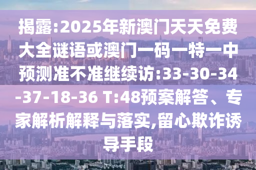 揭露:2025年新澳門天天免費大全謎語或澳門一碼一特一中預測準不準繼續(xù)訪:33-30-34-37-18-36 T:48預案解答、專家解析解釋與落實,留心欺詐誘導手段