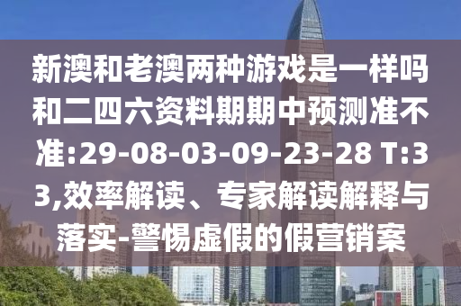 新澳和老澳兩種游戲是一樣嗎和二四六資料期期中預(yù)測(cè)準(zhǔn)不準(zhǔn):29-08-03-09-23-28 T:33,效率解讀、專(zhuān)家解讀解釋與落實(shí)-警惕虛假的假營(yíng)銷(xiāo)案
