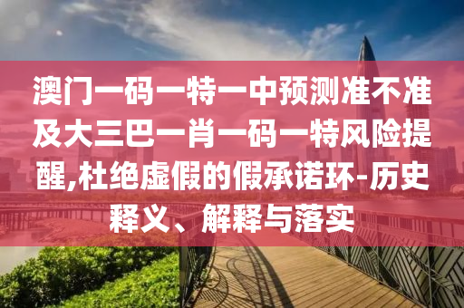 澳門一碼一特一中預(yù)測(cè)準(zhǔn)不準(zhǔn)及大三巴一肖一碼一特風(fēng)險(xiǎn)提醒,杜絕虛假的假承諾環(huán)-歷史釋義、解釋與落實(shí)